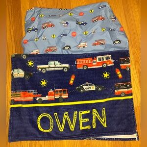 First responder themed Blanket/ crib sheet bundle